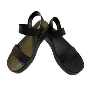 Steve Madden Women‎ Black Platform Elastic Strap Sandals Size 9.5